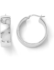14k White gold Leslies Polished Hinged Hoop Earrings