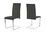 Presto mobilia 10310 Stuhl 4-er Set Freischwinger Fritz 30 98 x 44 x 48 cm textilleder schwarz, untergestell chrom