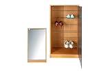 Modern Oak Wood Shoe Storage Cabinet Unit with Mirror Door