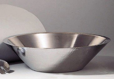 Elegance Hammered 13-Inch Stainless Steel Conical Serving Bowl