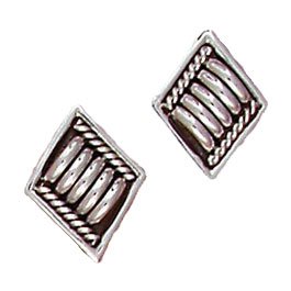 Southwestern Native American Rectangular Earrings by Navajo Artist Tommy Charley, #TP170
