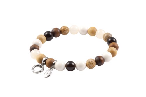 FOSSIL Damen Charms-Armband Stretch Holz Jaspis Achat JF84965040 Preisvergleich