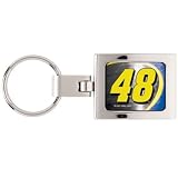 Chrome Jimmie Johnson #48 Keychain Ring with Swivel Base