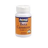 NOW Foods Beta Carotene, 25,000 IU, 100 Softgels (Pack of 3)