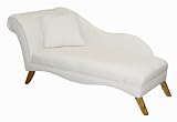 Isabella Single Arm Chaise Lounge by Skyline Furniture in White Cotton Twill
