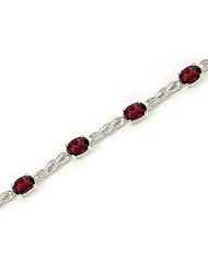 14kt Yellow Gold Oval Garnet Bracelet.