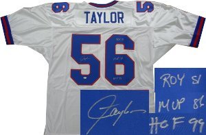 Lawrence Taylor New York Giants White Jersey ROY/MVP/HOF