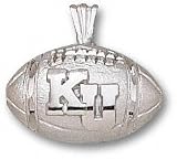 Kansas Jayhawks Solid Sterling Silver ''KU'' Football Pendant