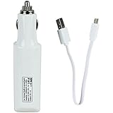 Lerway White 2 in 1 Car Charger + 2200mAh 5V 1A Lithium-ion Battery Power Bank Cell phone Charger for Samsung Galaxy S4 S3 S2 Note 2/3 Apple iPhone 5/6/4S/4 iPod Nano Nokia Google Nexus LG HTC