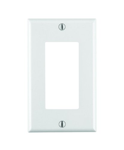 31Fys1mJ8IL Leviton 80401 W 1 Gang Decora/GFCI Device Decora Wallplate, Standard Size, Thermoset, Device Mount, White
