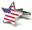 American Flag Star Shaped Cufflinks Cuff Links