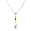 Necklace With 1.03ctw Genuine Natural Fancy Yellow Clean Diamonds in 14K Two tone Gold Length 16in