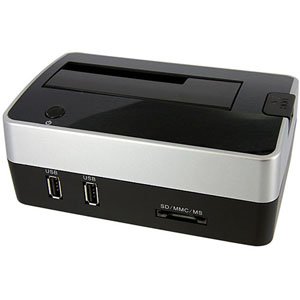 StarTech.com eSATA USB to SATA Hard Drive Docking Station with Hub and Card Reader SATDOCKCRH (Black and Silver)