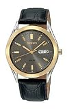 Seiko Leather Strap Grey Dial Men's Watch #SNE050