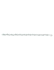 Silver Rhodium Plated Polish 7.25" Double 8 Like Shape Link With .10 Carat Diamond Bracelet With Pear Shape Clasp