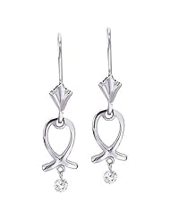 14K White Gold Diamond Dashing Diamonds Earrings