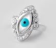 Turkish Evil Eye Ring with Mother of Pearl