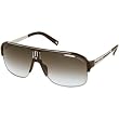 Carrera Carman 2/S Men's Aviator Metal Sports Sunglasses w/ Free B&F Heart Sticker Bundle - Black Silver Ruthenium/Gray Shaded