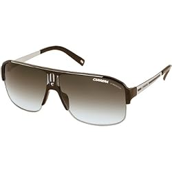 Carrera Carman 2/S Men's Aviator Metal Sports Sunglasses - Black Silver Ruthenium/Gray Shaded