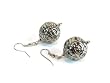 Tibetan Buddhist Prayer Wheel Ball Dangle Earrings