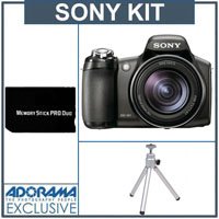 Sony Cyber-shot DSC-HX1 High Zoom Digital Camera kit - Black - with 4GB Memory Stick, Table Top Tripod