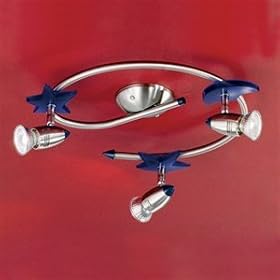 Eglo 82963A Cosmos-1, Nickel Frosted Blue, 3-Light Spot Light Fixture by Eglo