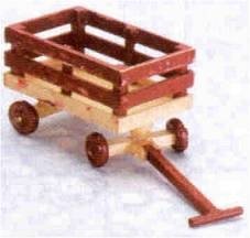 Dollhouse Miniature Red Wood Wagon