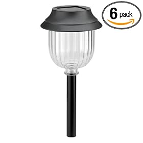 Malibu 6 Pack Solar Metal Walk Light with White LED, Black LZ422W6
