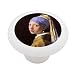 Girl with the Pearl Earing By Vermeer Decorative High Gloss White Ceramic Drawer Knob