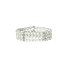 14K White Gold 0.12 ct. Diamond and Fresh Water Pearl Three Row Bracelet - 7