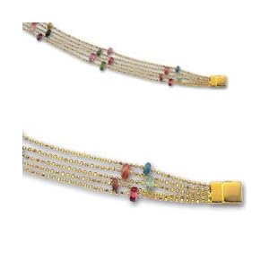 14K Yellow Gold Tourmaline Bracelet by GOLDIA