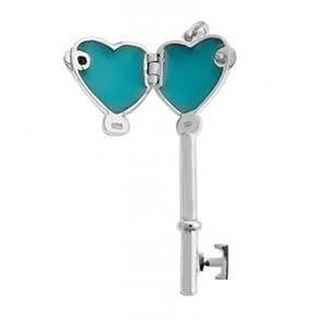 Bling Jewelry Sterling Silver Heart Key Locket Pendant with 18" Chain