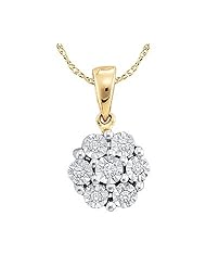 Diamond Solitaire Pendant 10k White Yellow Gold (0.05 Carat)
