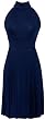 Pleated Tie Neck Sleeveless Holiday Party Cocktail Dress