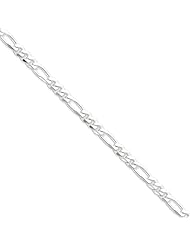 5.25 mm, Sterling Silver, Figaro Chain - 22 inch
