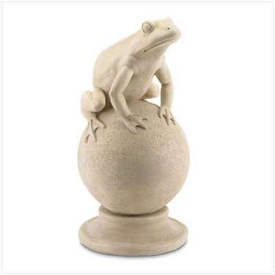 Frog On Ball Garden Statuette