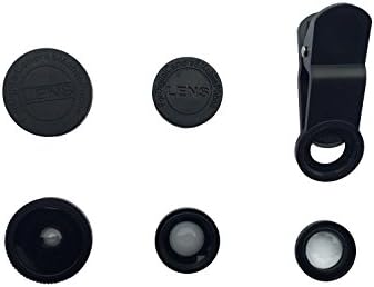 Vinious® 3 in 1 Clip-on 180 Degree Fish Eye Lens + Wide Angle + Macro Lens for for iPhone SE, 6, 6S, 5, 5S, 5C, iPod Touch, Samsung Galaxy S3, S4 (Black)