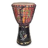 Wood djembe drum, 'Colors of Africa'
