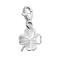SilberDream Kleeblatt matt Charm 925 Sterling Silber Charms Anh�nger f�r Armband Kette Ohrring FC505