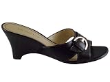 Anne Klein Women's Madrina Sandal Black Leather