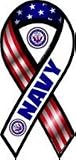 2-in-1 Red, White, and Blue Navy 8 Ribbon Car Magnet
