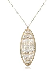 Dana Kellin Elongated Frame with Crystal, Quartz, and Pearl Pendant Necklace, 18.2"