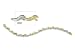 14kt gold two tone wave link bracelet 71/2