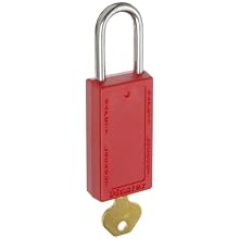 Master Lock 411 Series Zenex Lockout/Tagout Padlock, Keyed Different, 3" Body Length, 1-1/2" Shackle Clearance