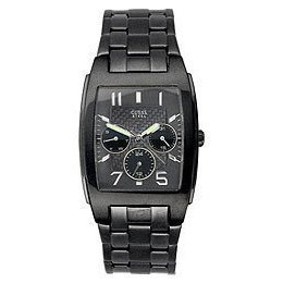 GUESS Men's Black Ion Plated Stainless Steel Multifunction Watch
