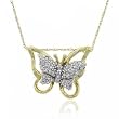 1/4CT Diamond Butterfly Pendant Necklace in Yellow Gold 16 Inch