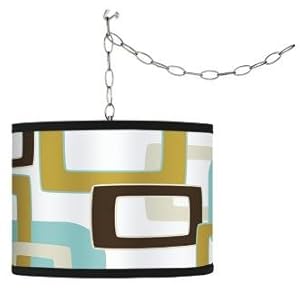 Swag Style Countess Retro Rectangles Shade Plug-In Chandelier