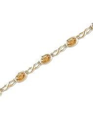 14kt Yellow Gold Oval Citrine Bracelet.