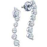 10k White Gold Journey Diamond Earrings (1/4 ctw, SI1-SI2-GH)
