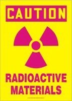 CAUTION RADIOACTIVE MATERIALS (W/GRAPHIC) 14 x 10 Aluminum Sign